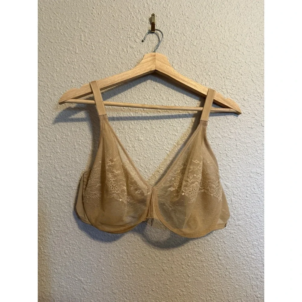 Gossard Glossies Lace Eclipse Sheer Molded Bra Non-Padded Underwired Blue 13001